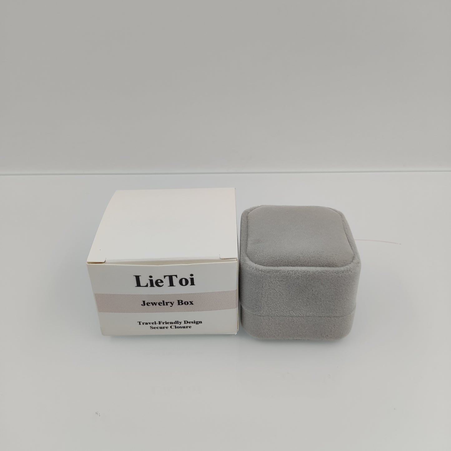 LieToi Grey Jewelry Box Simple Travel-Friendly Design for Women Girls Christmas Gift