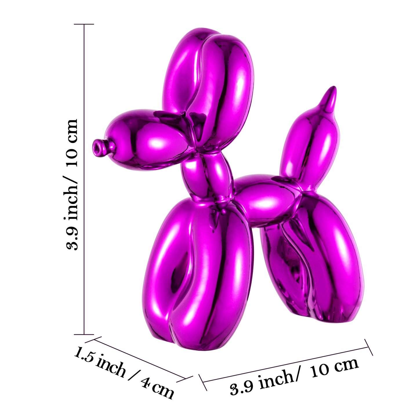 LieToi Balloon Dog Statue Preppy Room Decor Shiny Electroplating Finish Animal Dog Figurine Collectible Resin Craft Ornament Modern Art Sculpture Decoration for Home Office Room Table, Metallic Purple