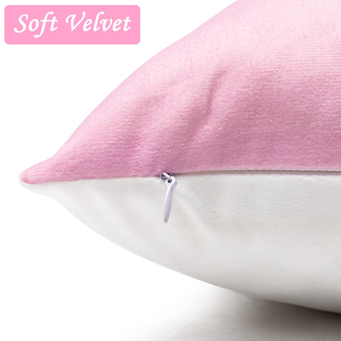 LieToi 2Pcs Preppy Velvet Pillow Covers Soft Hot Pink and White Square Cushion Case Covers Printed with Smile Lip Pattern Room Aesthetic Decor Pillow Cases for Dormitory Sofa Home Car 18 x 18 Inch